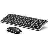 Wireless Keyboard and Mouse Combo, Jelly Comb 2.4G Slim Ergonomic Quiet Keyboard and Mouse with Round Keys for Windows…