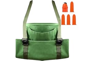 zimois Large Fruit Picking Bag with Pockets, Apple Garden Picking Bag, Harvest Picking Apron, for Outdoor Orchard, Farm, Garden, Heavy Duty - Great Gift