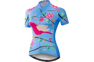JPOJPO Women's Cycling Jersey Tops Summer Short Sleeve Full-Zip Clothing Bike Shirt
