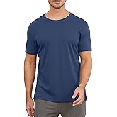 netdraw Men's Heavyweight Interlock Bamboo Viscose T-Shirt Buttery Soft Casual Basic Short Sleeve Dressy Cotton Shirt