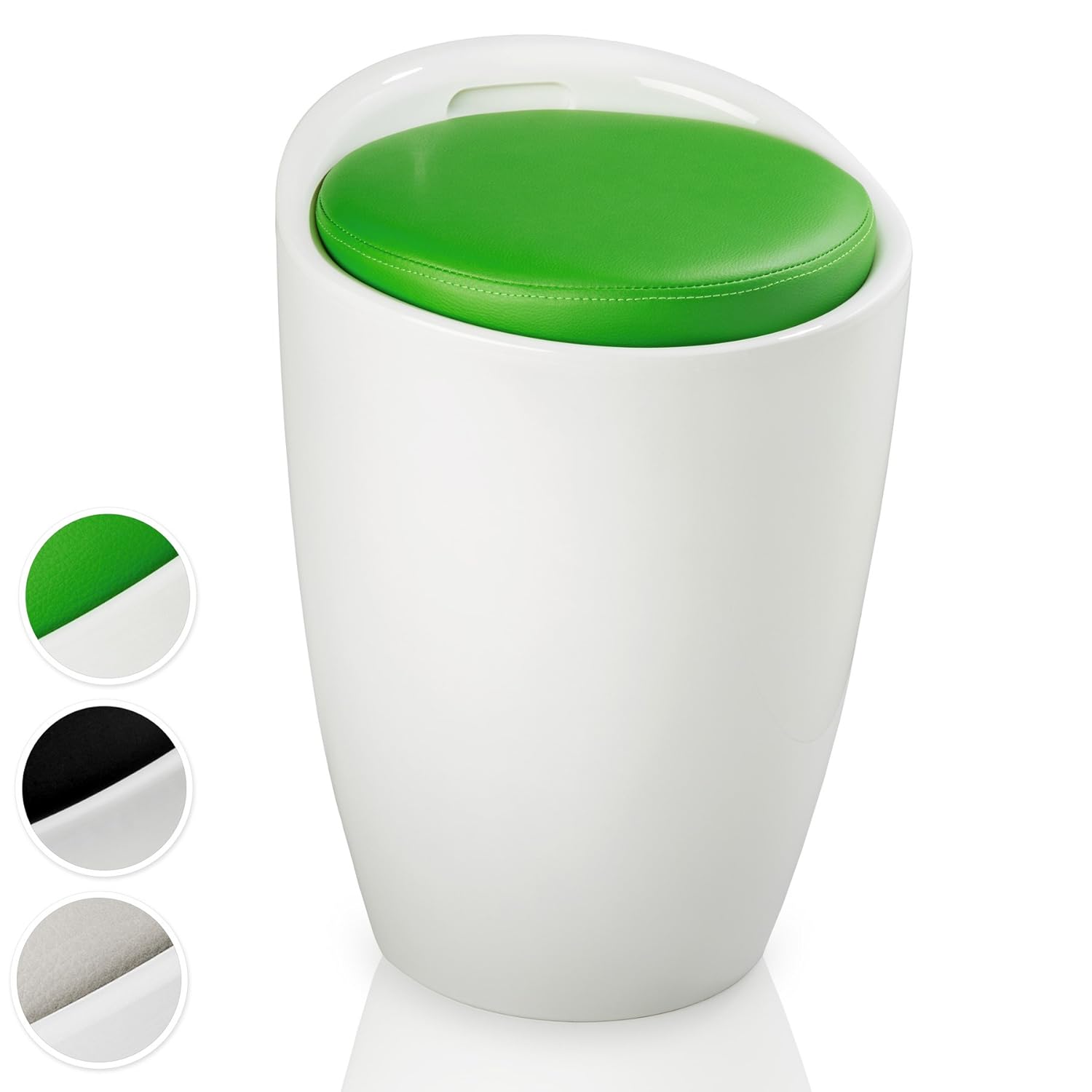 TecTake Ottoman storage ABS plastic stool seat chair laundry box basket