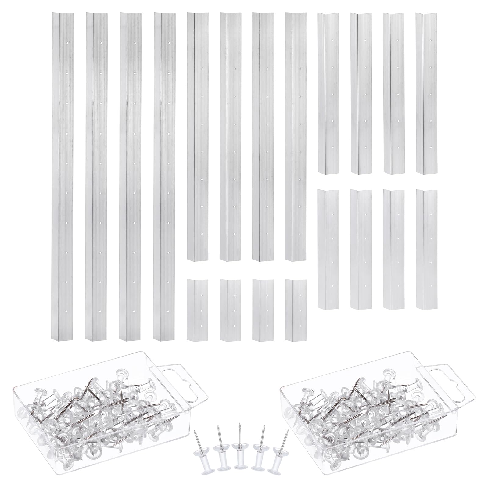 PATIKIL 4 Pack Layout Block System for Stained Glass Panels 16" 12" 8" 6" 3", 20 Pcs Panels with 100 Push Pins for Stained Glass Making Craft