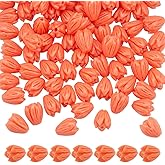 SUNNYCLUE 1 Box 100Pcs 10Mm Flower Beads Artificial Jasmine Flower Beads Dyed Synthetic Coral Floral 3D Carved Loose Spacers for Jewelry Making Supplies DIY Earrings Bracelets Necklace Crafts
