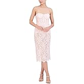BCBGMAXAZRIA Womens Strapless Sweetheart Neck Midi Evening Dress