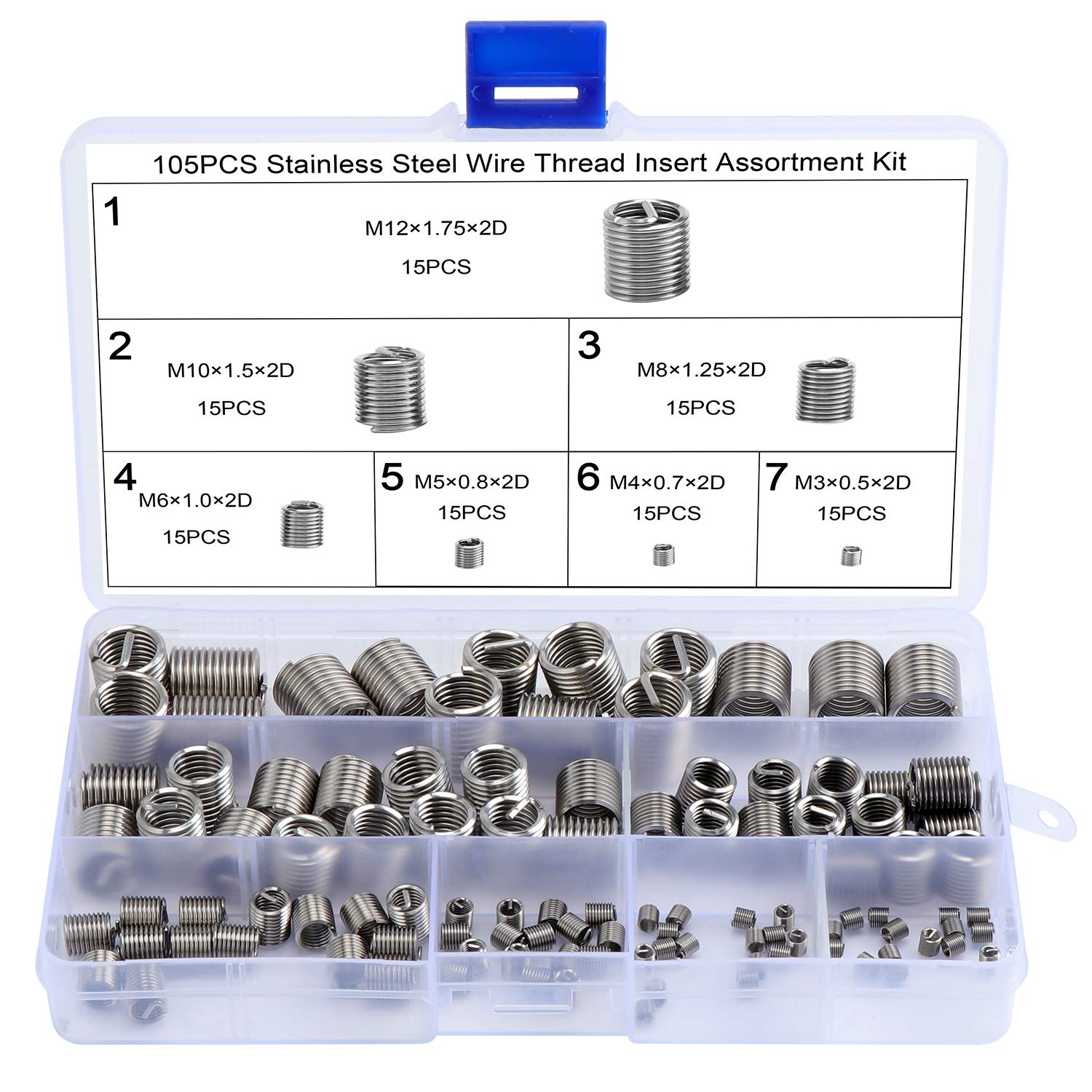 142 Pezzi Kit Riparazione Inserti Filettati In Acciaio Inossidabile - Con Installatore, Maschiatore E Trapano