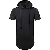 Aiyino Men's Hipster Hip Hop Longline Pullover Hoodies Shirts