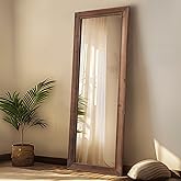 MELOMOIR Rustic Farmhouse Full Length Mirror, 56"x21" Wooden Floor Mirror, Leaning or Hanging, Suitable for Bedroom, Living Room, Cloakroom