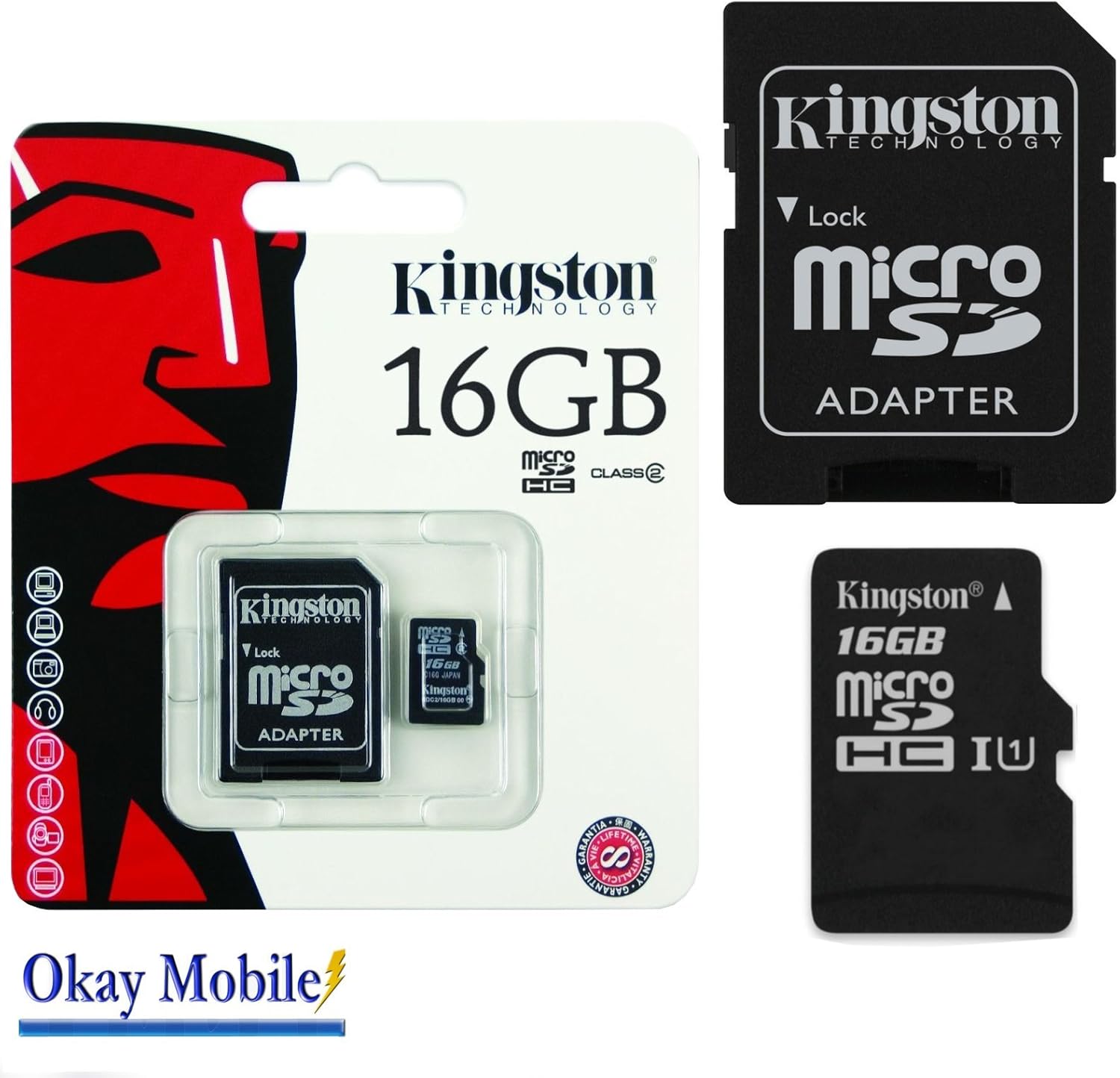 GENUINE KINGSTON microSD SDHC Card Memory Card 16 GB for Microsoft