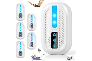 ZLIEATMP 6 Pack Ultrasonic Pest Repeller Indoor, Mouse Plug in Repellent for House Rodent Repellent Ultrasonic Plug in Ant Repellent for Roach, Bugs, Mice, Spider, Electronic Rodent Repellent Devices (White)