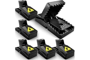 GEROSSI Instant Mouse Mice Traps Pack of 6 - for House, Indoor & Outdoor - Easy Setup & Reusable w/Powerful Spring - Quick & Effective Mousetrap Catcher, Best Traps to Remove Unwanted Rodents from Your Home