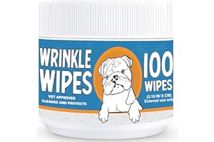 Spanielbuns Wrinkle Wipes for French Bulldog, Pugs, and More - 100ct Bio-Degradable Cleansing Wipes