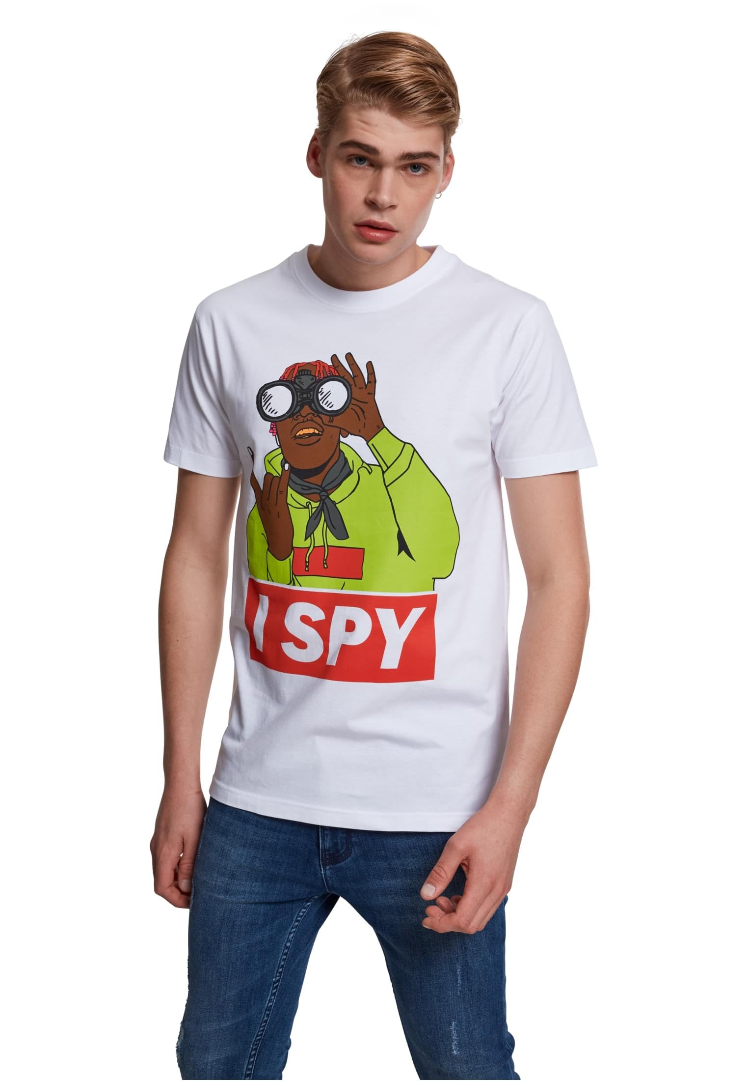 Mister Tee Herren I spy Tee T-Shirt, White, XS