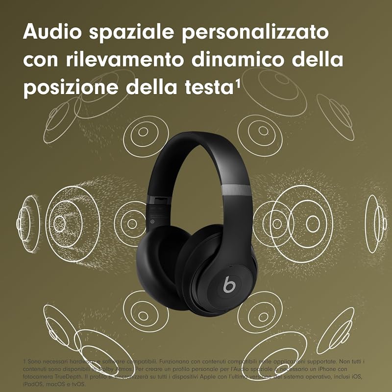 Studio Pro - Cuffie Bluetooth wireless con cancellazione del rumore - Audio spaziale personalizzato, audio lossless USB-C, compatibilità con Apple e Android - Nero