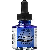 Dr. Ph. Martin's Bombay India Ink (5BY) Ink Bottle, 1.0 oz, Blue, 1 Bottle