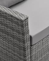 EVRE Roma 4 Seater Rattan Garden Furniture Set Grey with Glass Table view 6