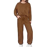 AGERWAY Girls Clothes Solid Color Long Sleeve Sweatshirt and Pants Girls' Clothing Sets 2 Piece Fall Winter Outfits