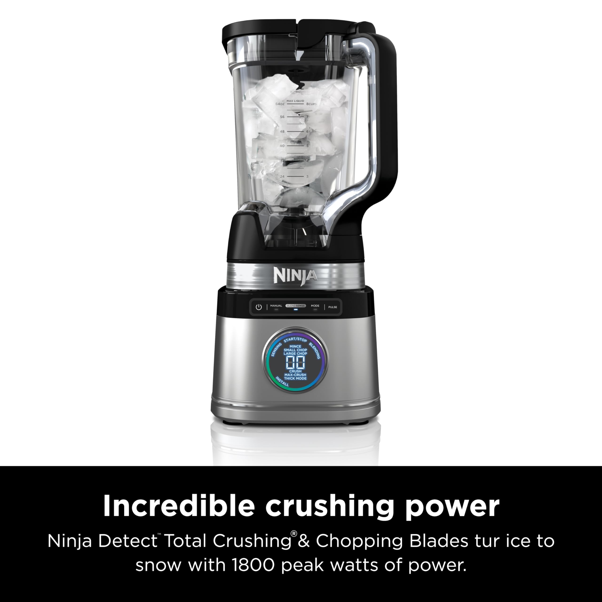 Ninja TB201 Detect Power Blender Pro, BlendSense Technology, For Smoothies, Shakes & More, 1800 Peak Watts, 72 oz. Pitcher, Blender, Black