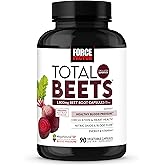 Force Factor Total Beets Blood Pressure Support Beet Root Capsules, 1800mg Organic Beet Root Powder Beet Supplement with Hawthorn Berry to Support Circulation and Blood Flow, 90 Vegetable Capsules