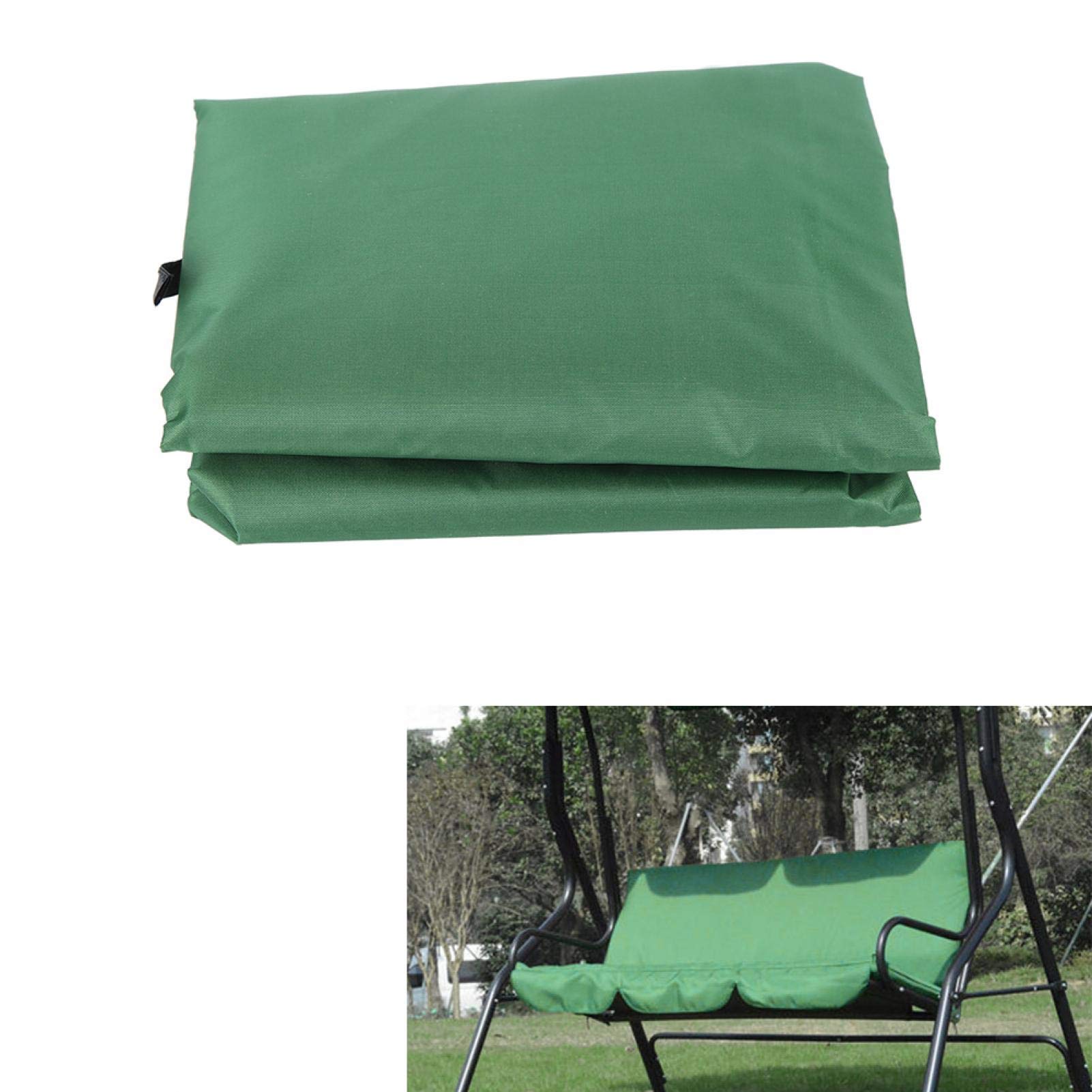 Voluxe 150 X 50 X 10Cm Swing Hammock,3‑Seat Cushion Waterproof Fabric Protection Cushion Courtyard Garden Three-Seat Swing Cushion Ultra-Lightweight Foldable(Green)