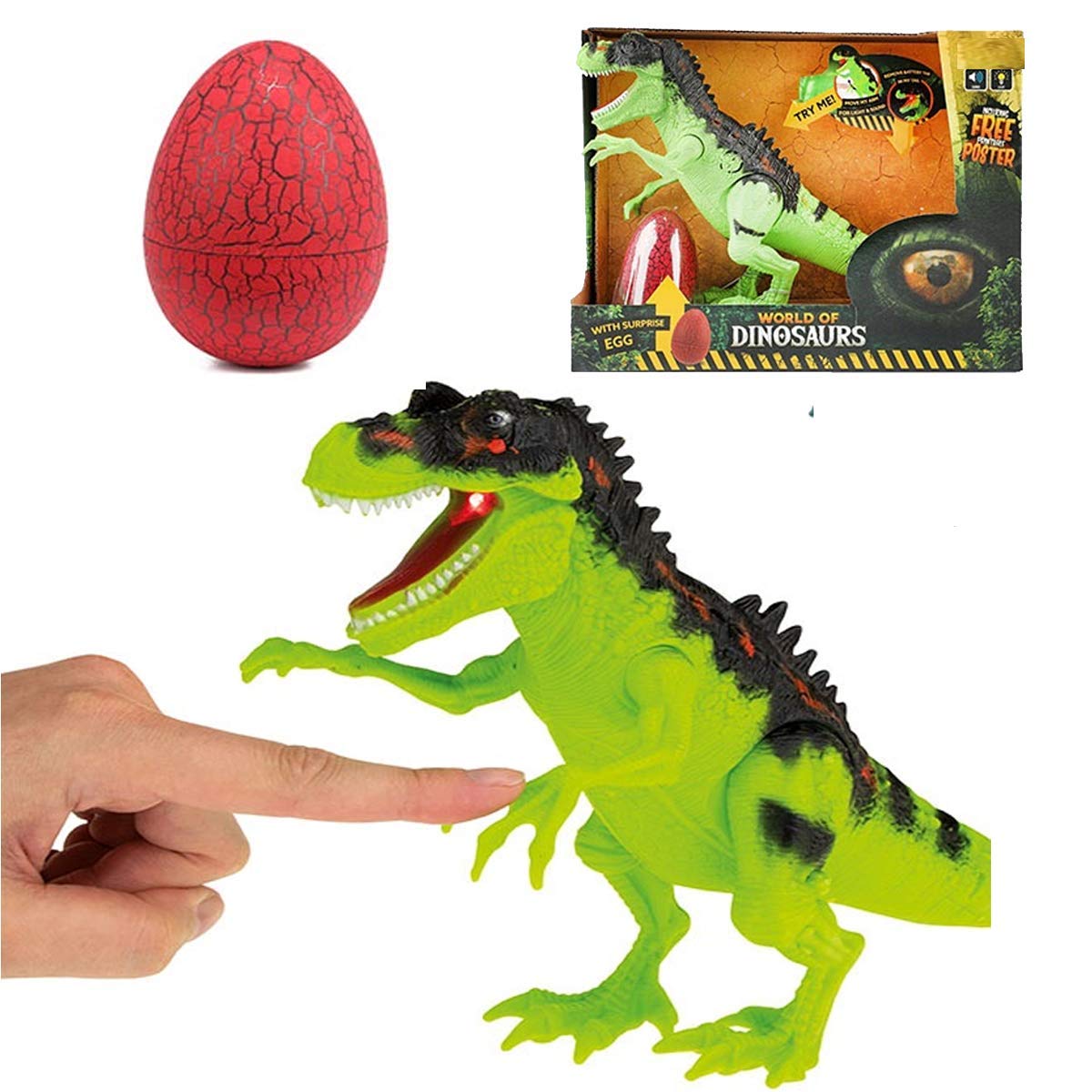 UMKYTOYS Kids Dinosaur Toy Figure With Light And Sound Dino Surprise Egg Dino Toys For Kids dinosaur toys for boys