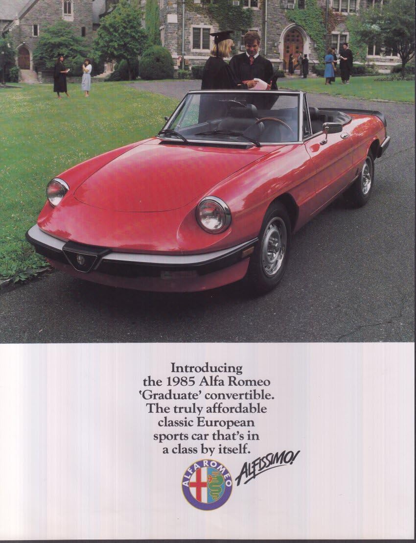 1985 Alfa-Romeo Graduate Convertible sell sheet