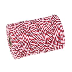 CCINEE 656 FT Red and White Bakers Twine, Cotton
