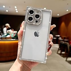 ROSEHUI Clear Glitter Phone Case for iPhone 15 Pro