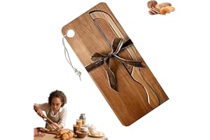 Bread Knife and Cutting Board Set, 8 Inch -with Bow-Shaped Slice and Crumb Tray, for Artisan Bread, and Loaves (Acacia Wood)