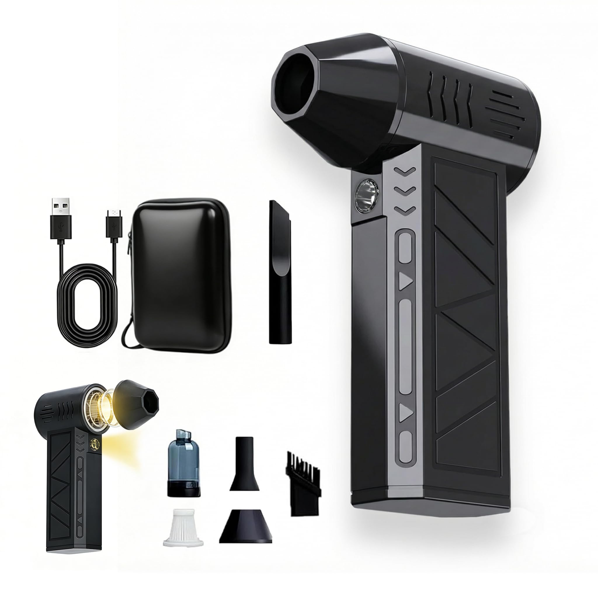 Photo 1 of 2026 Upgrade Snow Removal for Cars 130,000 RPM Mini Snow Blower for Car Snow Master Pro Led Turbo Blower,4-Speed Adjustable Turbo Electric Portable Hand Held Car Remover for Vehicle and Home Cleaning