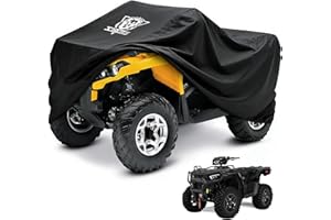 XYZCTEM Waterproof ATV Cover, Heavy Duty Black Protects 4 Wheeler from Snow Rain or Sun, Large Universal Size Fits 103 inch f