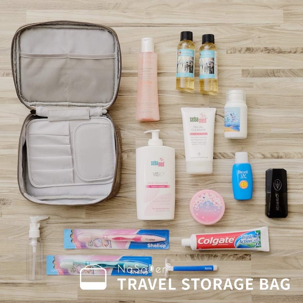 NaSaDen Premium Toiletry Bag - Packing Organizers, Fashion Waterproof Travel Toiletry Bag Cosmetic Bags Make Up Case Bathroom Shaving Organizer Kit with Great Compartments for Men Women Girls