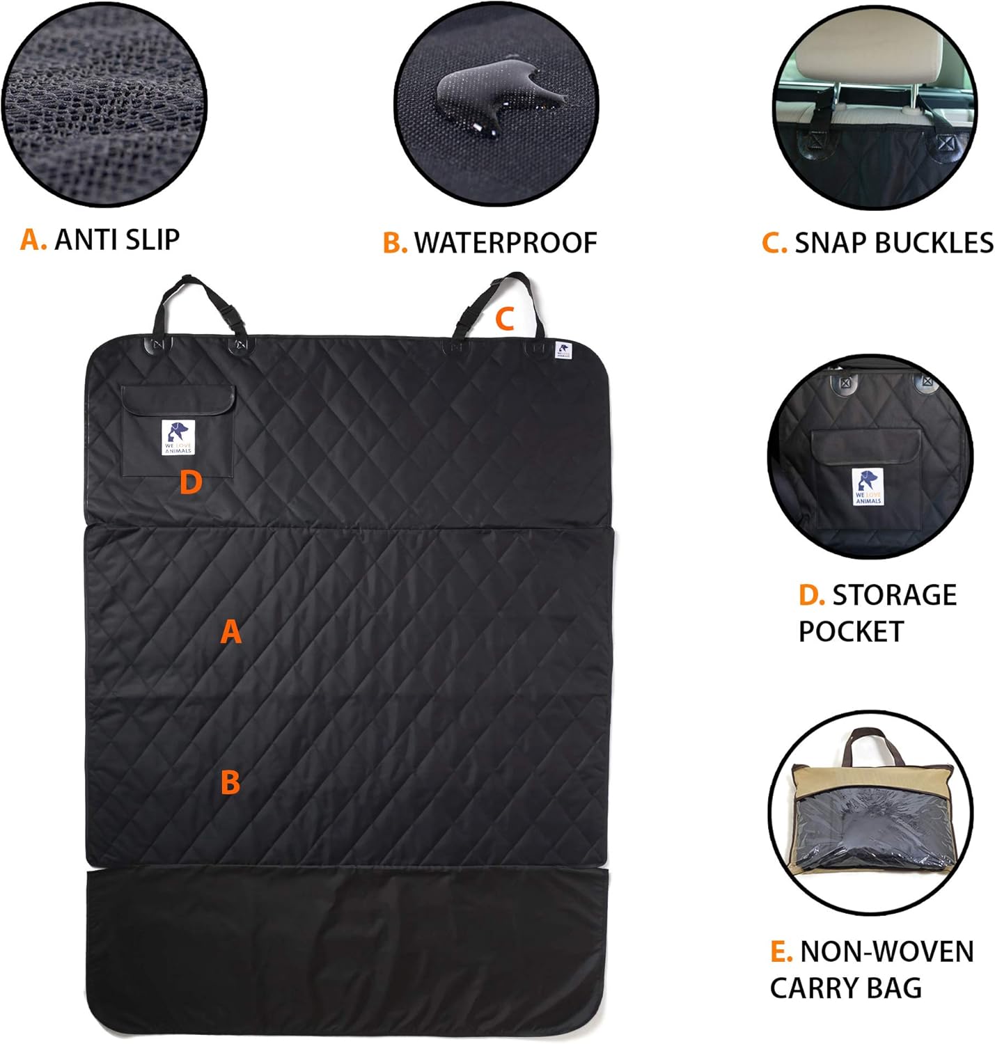 Dog Cargo Liner for SUV, Van, Truck & Jeep - Waterproof, Machine Washable, Nonslip Pet Seat Cover with Bumper Flap will keep your vehicle as clean as ever - XL, Universal Fit - BONUS Carry Bag : Pet Supplies