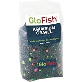 GloFish Aquarium Gravel, Black With Fluorescent Accents, 5 lbs | Compliments GloFish Tanks, Glows Under Blue LED Lights, Use As a Substrate or Accent With GloFish Aquarium Plants &amp; D&eacute;cor