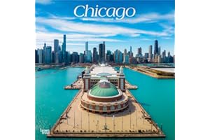 Chicago | 2026 12 x 24 Inch (Hanging) Monthly Square Wall Calendar | Plastic-Free | BrownTrout | USA United States of America Illinois Midwest City