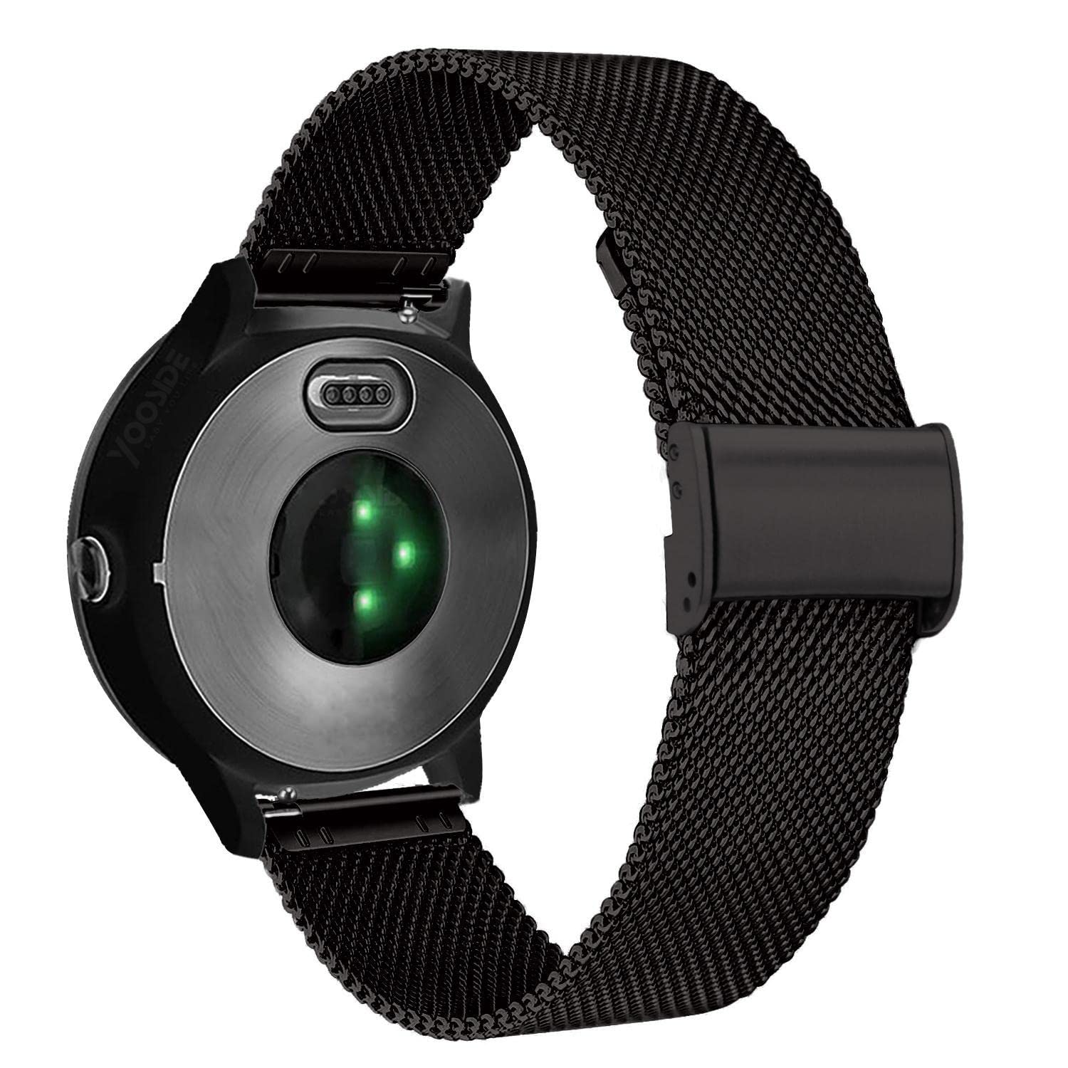YOOSIDE Watch Strap for Garmin Venu 2 Plus/Venu Sq/Vivoactive 5 / Vivomove 3, Stainless Steel Metal Mesh 20mm Quick Release Wristband Strap for Vivoactive 3, Forerunner 245/158 (Black)
