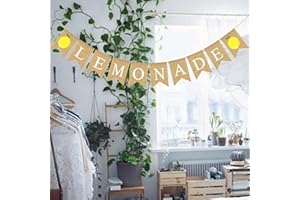 Natural Burlap Lemonade Banner for Lemon Theme Party Decor – 5x7 Inch Reusable Summer Party Decoration, Perfect for Lemonade 