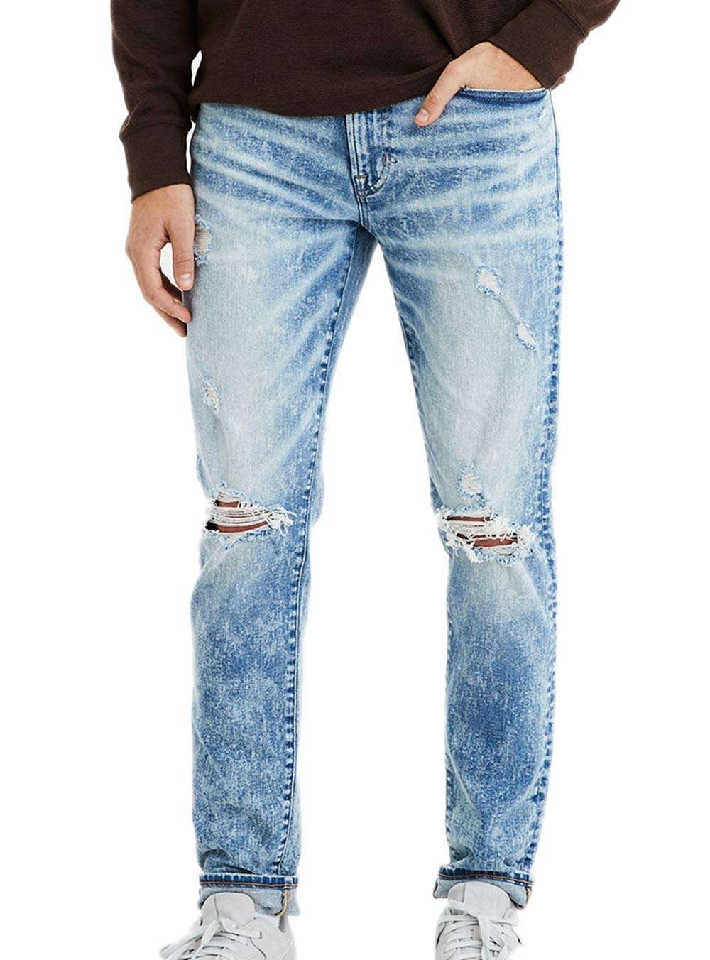 American Eagle Men's 4711466 Flex Slim Jean, Light Acid Wash