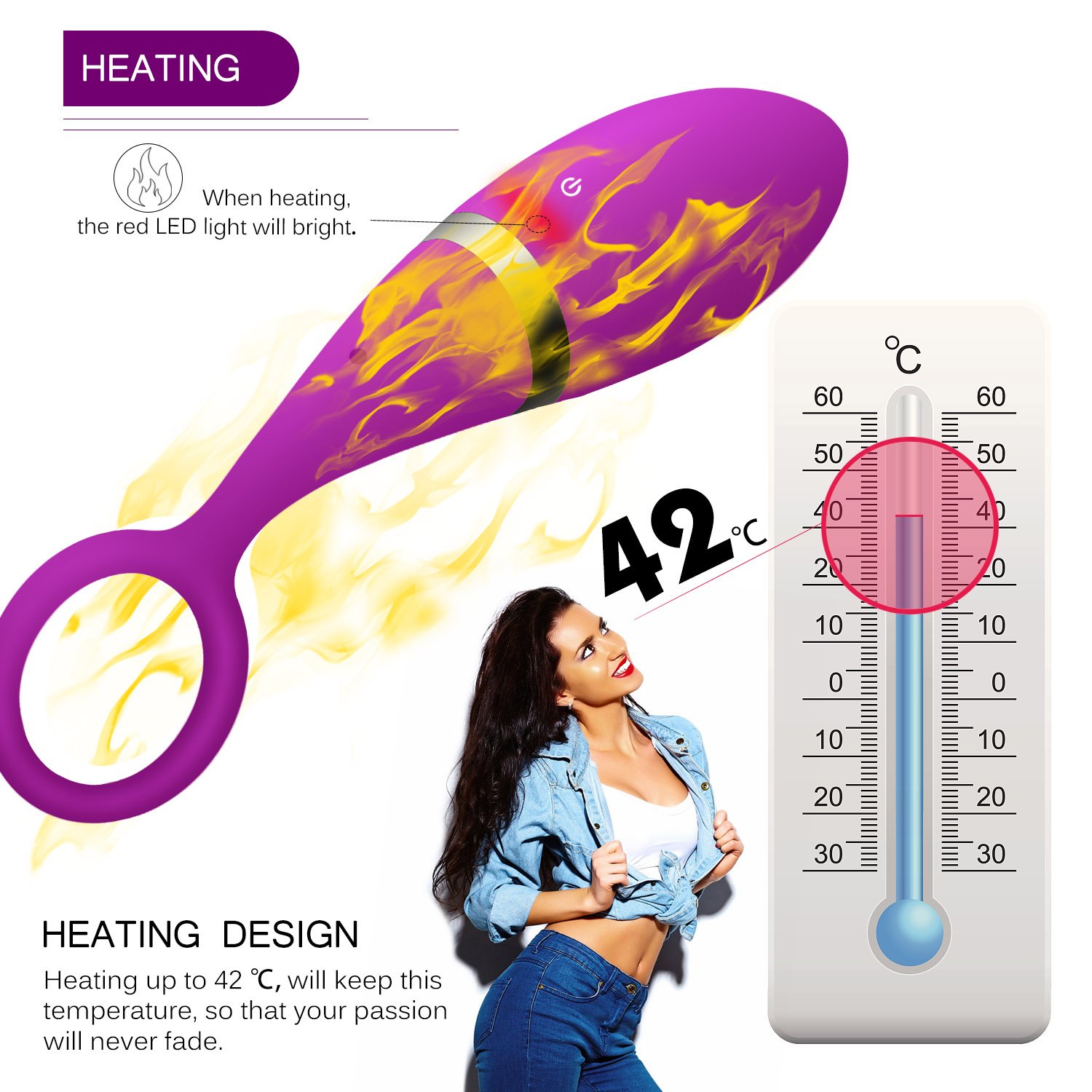 L’aise vie USB 10 function Kegel Exercise Balls Rechargeable Wireless Remote Control Vibrating Heating Bullet Egg LED Light Pleasure Soft Medical Silicone GIGI Dolphin Waterproof Ring-hold Love Ball