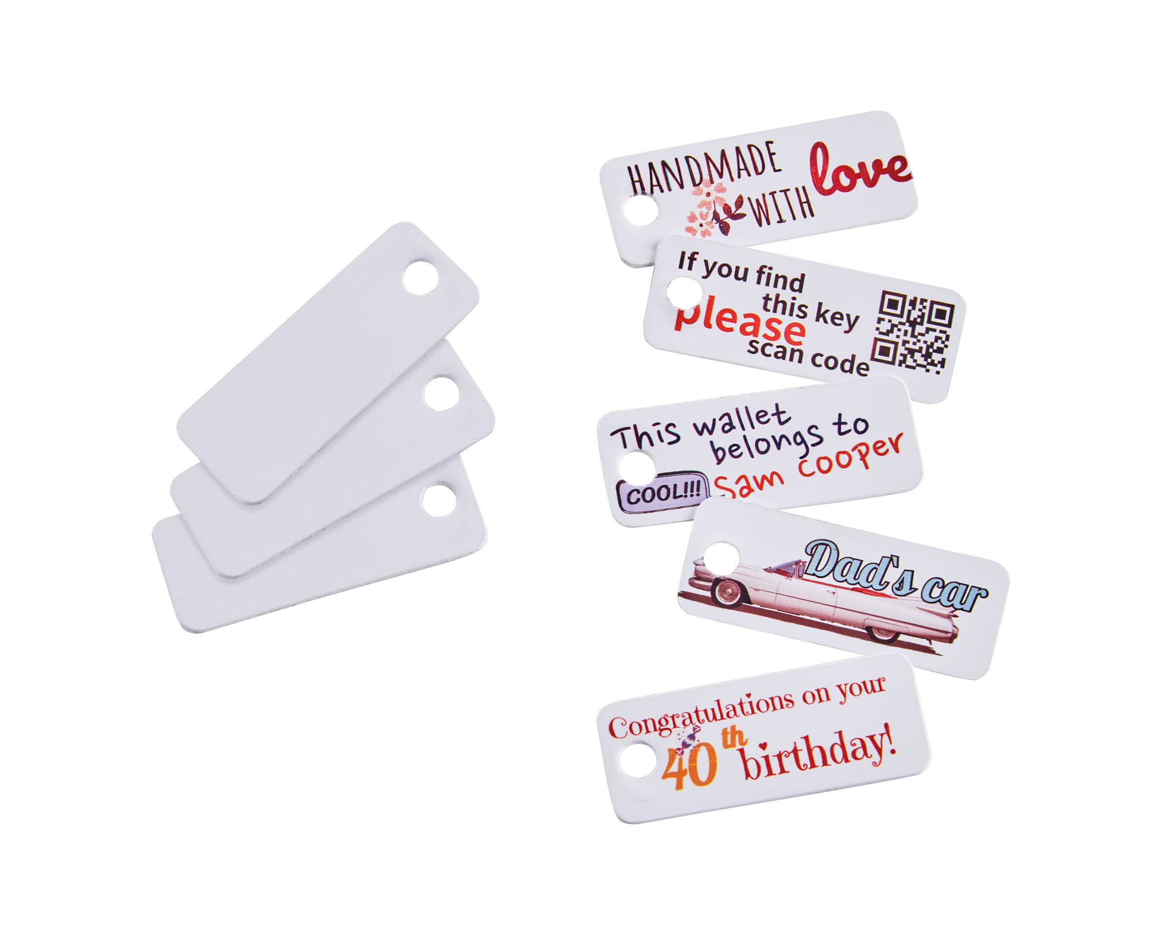 COLOP e-Mark Plastic Signs with Holes 45 x 18 mm for Printing with The e-Mark, 1 Pack = 20 Pieces