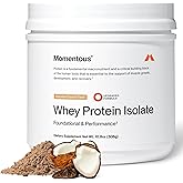 Momentous Essential Grass-Fed Whey Protein Powder - 20 g Whey Isolate Protein - NSF Certified for Sport - Gluten-Free - 12 Servings for Essential Everyday Use - Chocolate Coconut - Package May Vary