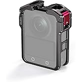 llano Aluminum Camera Cage for DJI Osmo 360 – CNC Precision Fit Protective Frame, 45g Lightweight Metal Case Compatible with DJI Mic, Cold Shoe & 1/4"-20 Mounts, Horizontal & Vertical Shooting Support