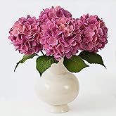ZYTUYO Magenta Hydrangea Artificial Flowers 4PCS 19.6 inch Silk Real Touch Latex Lifelike Hydrangea Flower with Long Faux Stems for Centerpiece Table Home Kitchen Halloween Decorations