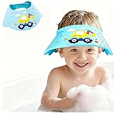 Baby Shower Cap Shield - Adjustable Waterproof Shower Visor for Kids, Soft Baby Hair Washing Shield with Ear Protection, Perf
