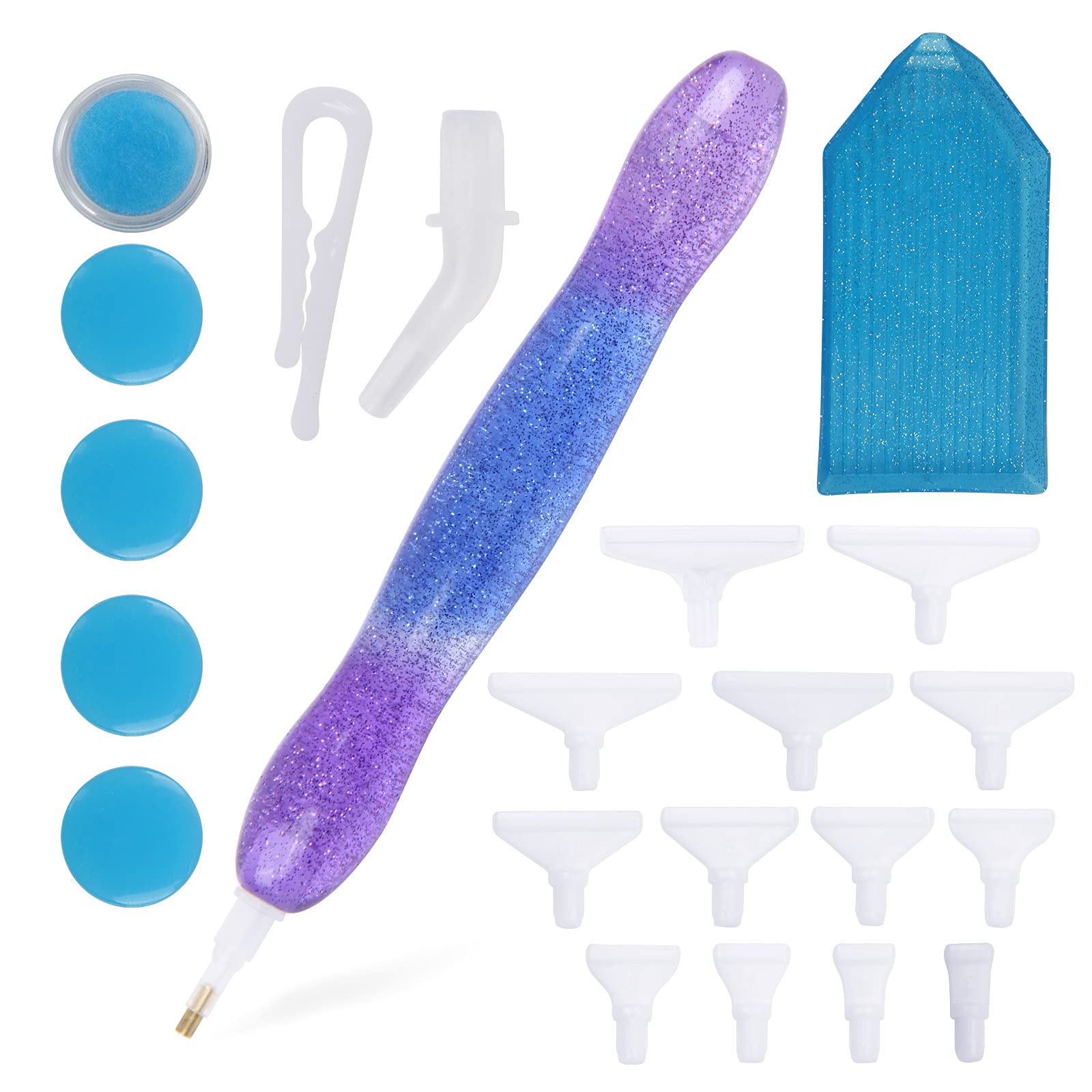 Susimond 18Pcs Diamond Painting Pen Tools Kit, Premium 5D Resin DIY Diamond Drill Art Pen with 15 Drill Pen Picking Tips and Wax, Handmade Diamond Painting Accessories for Diamond Paintings Hobby