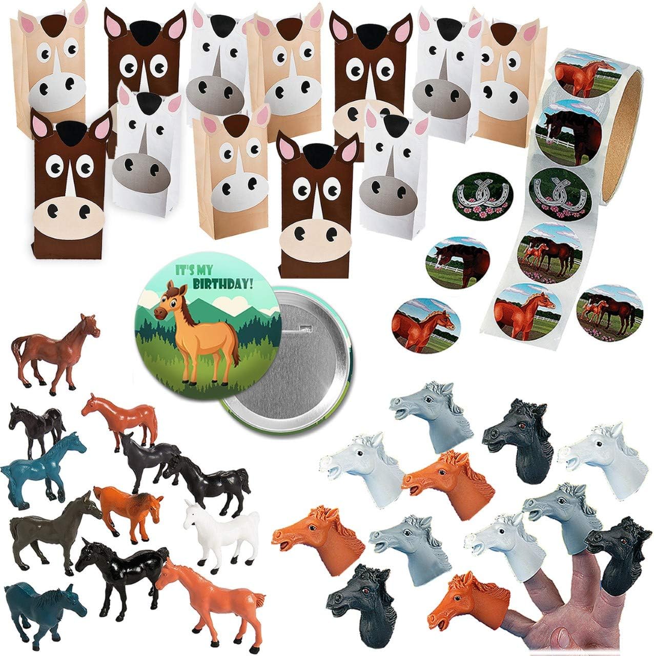 Horse Party Favors Birthday Party Supplies Rodeo or Western Party Favors Bundle for 12 Kids