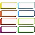 Leinuosen Magnetic Dry Erase Labels Name Plate Tags Flexible Reusable Magnetic Label Stickers for Classroom Office Home Whiteboards Refrigerator Locker Shelf Crafts(8 Bordercolor,3.2 x 1.2 Inch)