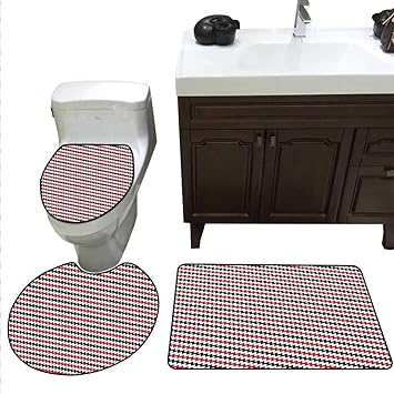 Rouge Et Noir Ensemble De Tapis De Salle De Bain Abstrait