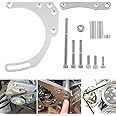 LWP Low Mount Alternator Bracket Double Hump Heads Adjustable Billet Kit for Small Block Chevy SBC 305 327 350 5.0L 5.7L V8 Eight Cylinder Long Water Pump Carburetor V Belt