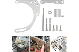 DEARGOODAY LWP Low Mount Alternator Bracket Double Hump Heads Adjustable Billet Kit for Small Block Chevy SBC 305 327 350 5.0L 5.7L V8 Eight Cylinder Long Water Pump Carburetor V Belt