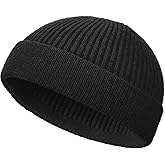 Swag Wool Knit Cuff Short Fisherman Beanie for Men Women, Spring Fall Winter Warm Hats, Trawler Skull Cap, Watch Cap